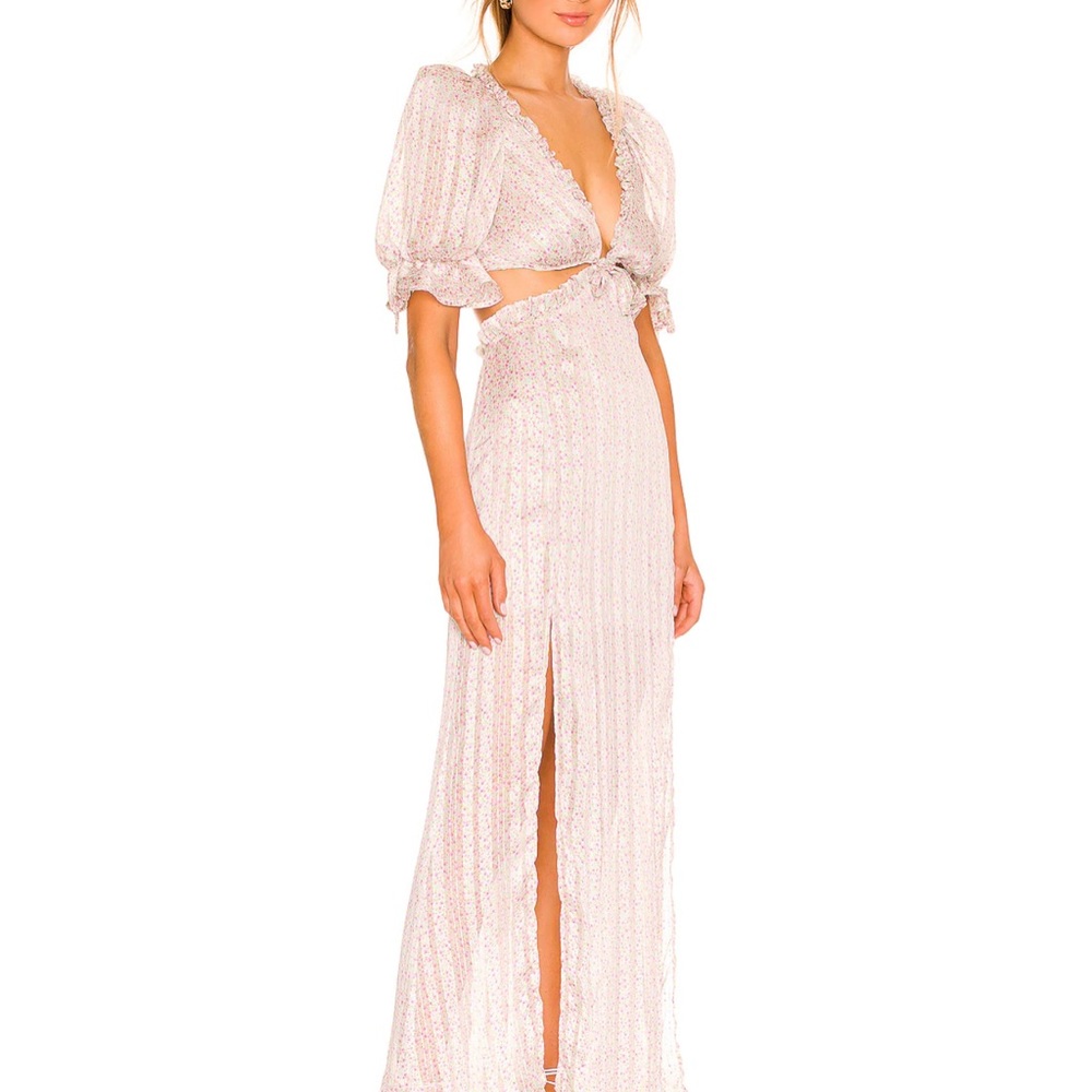 For Love & Lemons Colleen Maxi Dress in Ivory